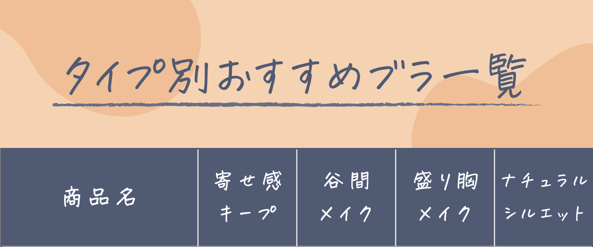 タイプ別おすすめブラ一覧