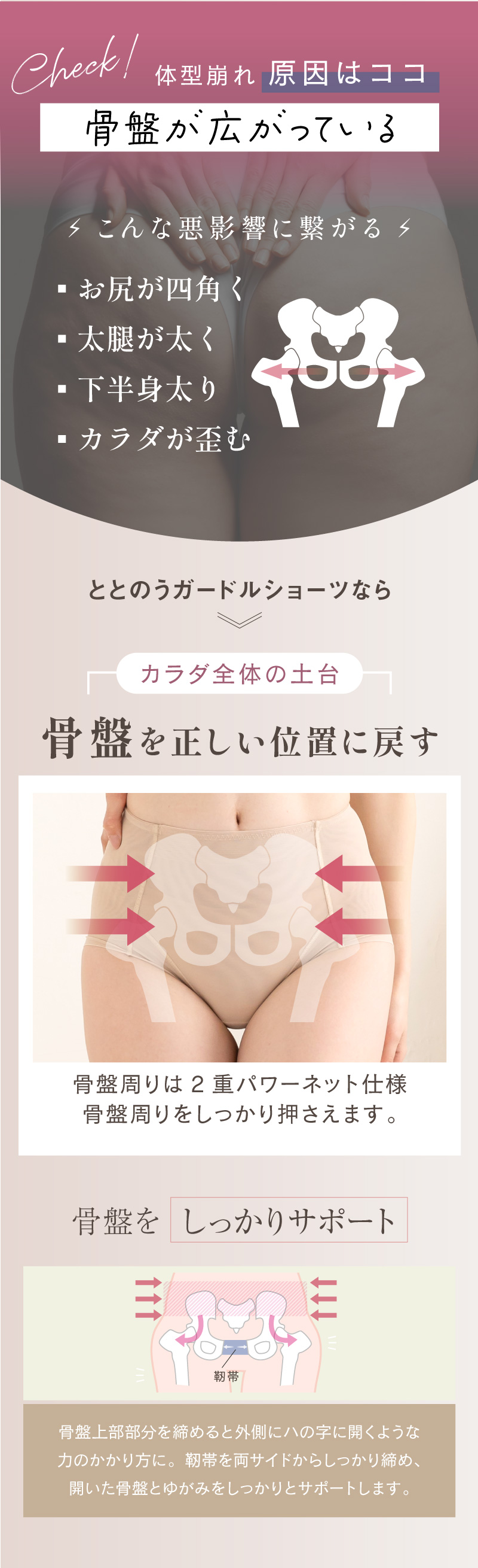 glamore（グラモア）Makuakeで大好評のととのうガードルにショーツタイプ誕生。 メッシュ生地で夏でも快適なレギュラー丈のガードル。着用するだけでお尻とお腹同時にととのう！ショーツ感覚で理想のラインへ。丸みのあるキレイなボディラインにととのいます。